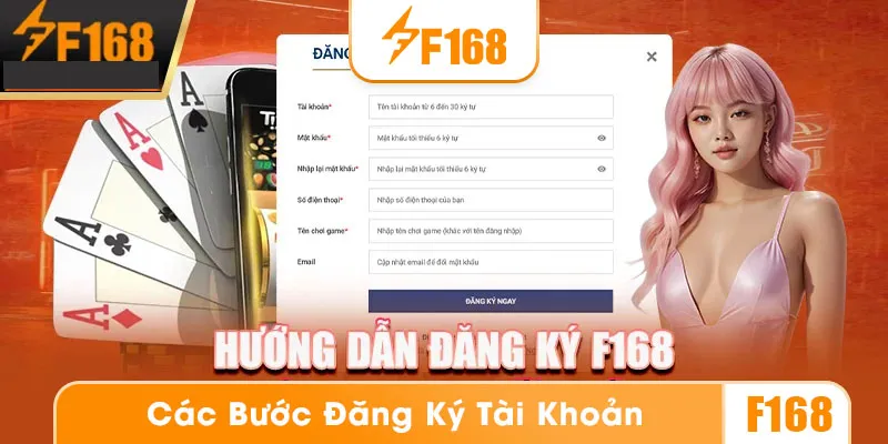 Các bước đăng ký F168 trên điện thoại