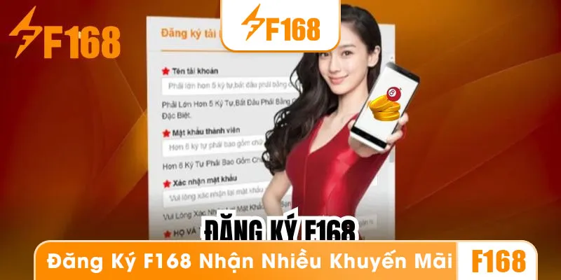 Đăng ký trở thành hội viên của F168 và nhận khuyến mãi chào mừng từ nhà cái